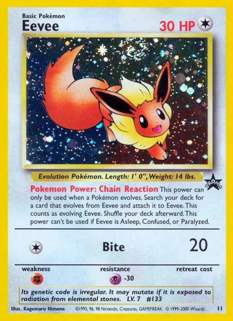 Eevee #11/53 Holofoil Pokémon card from WoTC Promo