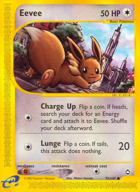 Eevee #075/147 Pokémon card from Aquapolis