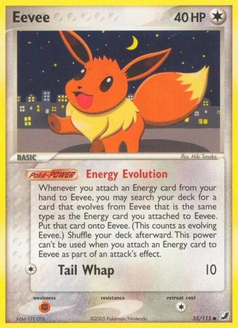 Eevee #55/115 Pokémon card from EX Unseen Forces