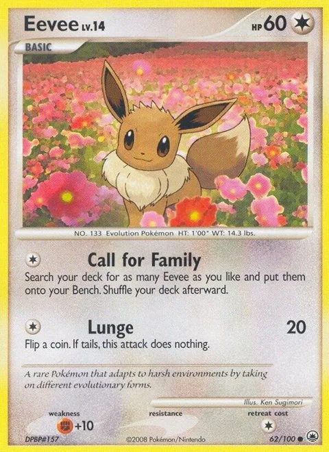 Eevee 62 #62/100 Reverse Holofoil Pokémon card from Majestic Dawn