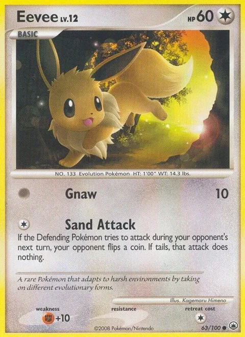 Eevee 63 #63/100 Pokémon card from Majestic Dawn