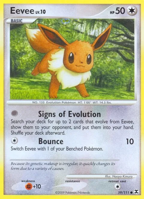 Eevee #59/111 Pokémon card from Rising Rivals