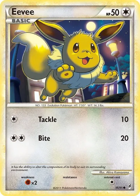Eevee #56/95 Reverse Holofoil Pokémon card from Call of Legends