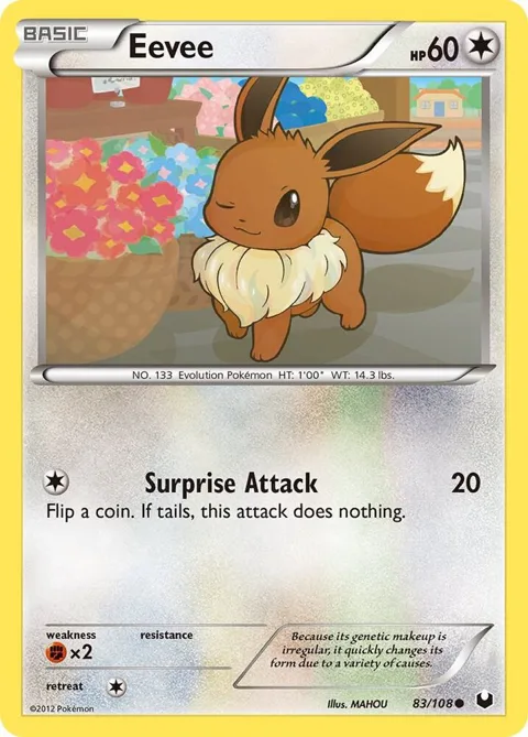Eevee 83 #83/108 Pokémon card from Dark Explorers