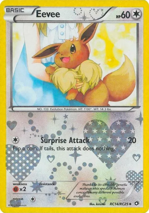 Eevee #RC14/RC25 Holofoil Pokémon card from Legendary Treasures: Radiant Collection