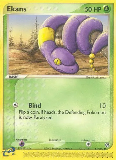 Ekans #64/100 Pokémon card from EX Sandstorm