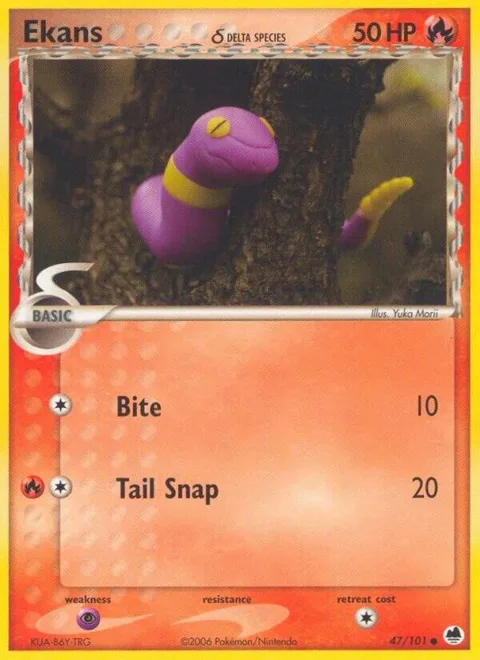 Ekans Delta Species #47/101 Pokémon card from EX Dragon Frontiers