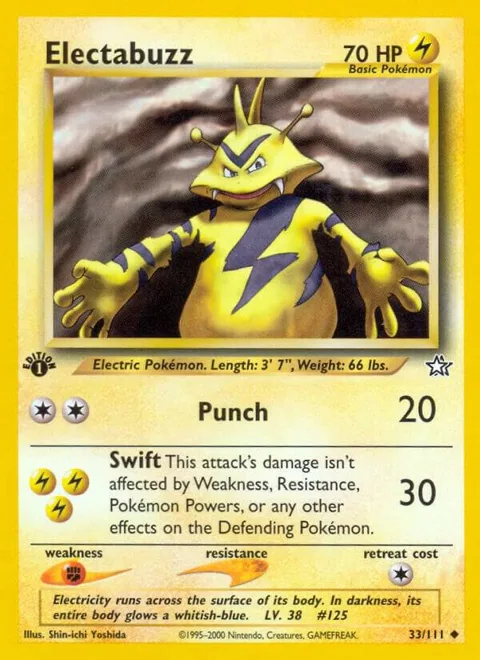 Electabuzz #033/111 Unlimited Pokémon card from Neo Genesis