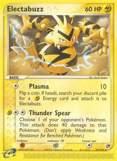 Electabuzz #35/100 Reverse Holofoil Pokémon card from EX Sandstorm