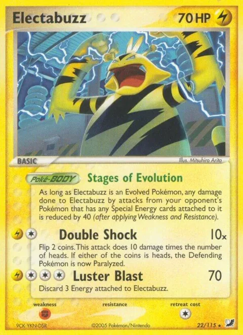 Electabuzz #22/115 Reverse Holofoil Pokémon card from EX Unseen Forces