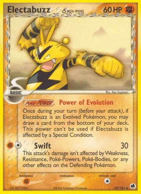 Electabuzz Delta Species #29/101 Reverse Holofoil Pokémon card from EX Dragon Frontiers