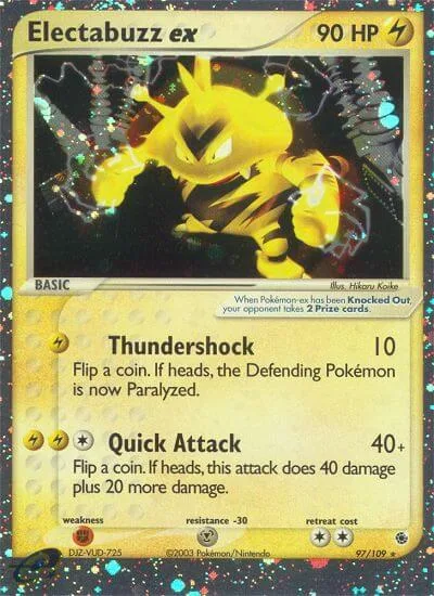 Electabuzz ex #97/109 Holofoil Pokémon card from EX Ruby and Sapphire