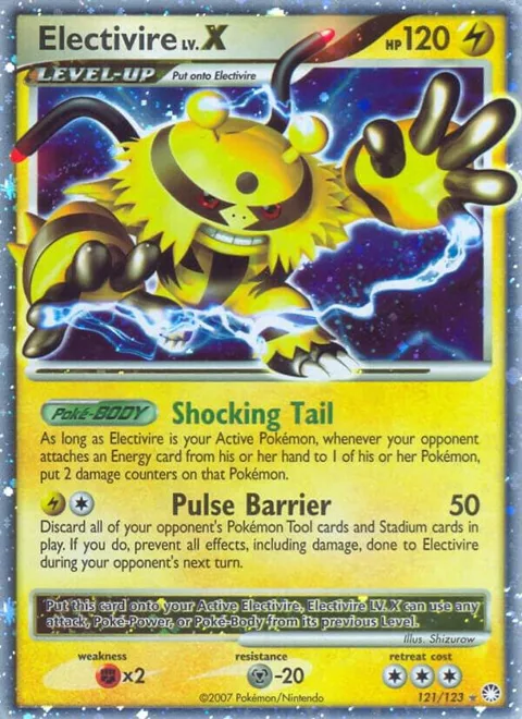 Electivire LV.X #121/123 Holofoil Pokémon card from Mysterious Treasures