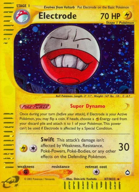 Electrode H7 #H07/H32 Holofoil Pokémon card from Aquapolis