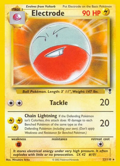 Electrode #022/110 Reverse Holofoil Pokémon card from Legendary Collection