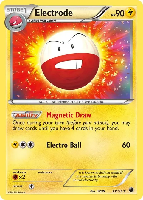 Electrode #33/116 Reverse Holofoil Pokémon card from Plasma Freeze