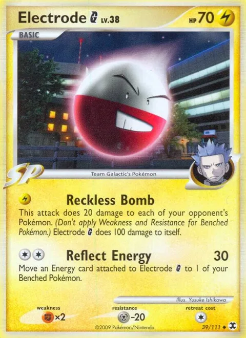 Electrode G #39/111 Reverse Holofoil Pokémon card from Rising Rivals