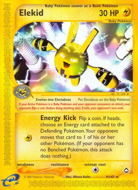 Elekid #009/147 Pokémon card from Aquapolis