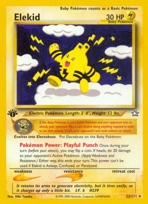 Elekid #022/111 Unlimited Pokémon card from Neo Genesis