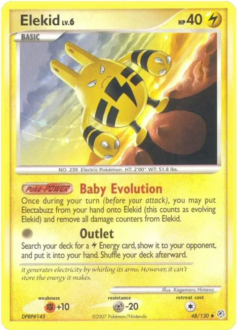 Elekid #48/130 Pokémon card from Diamond and Pearl
