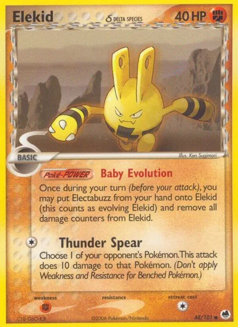 Elekid Delta Species #48/101 Pokémon card from EX Dragon Frontiers