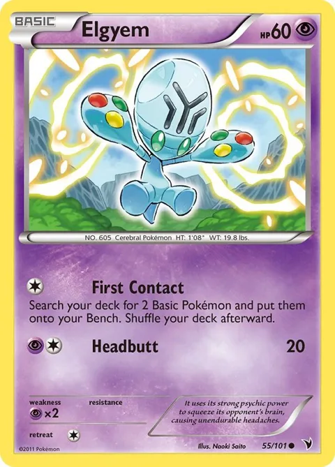 Elgyem 55 #55/101 Reverse Holofoil Pokémon card from Noble Victories