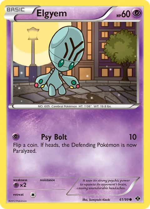 Elgyem #61/99 Reverse Holofoil Pokémon card from Next Destinies