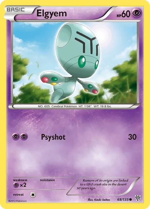 Elgyem 68 #68/135 Reverse Holofoil Pokémon card from Plasma Storm
