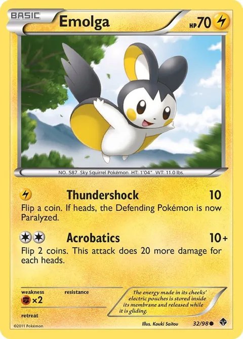 Emolga #32/98 Reverse Holofoil Pokémon card from Emerging Powers