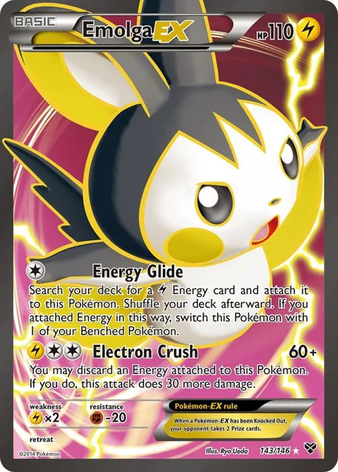 Emolga EX 143 Full Art #143/146 Holofoil Pokémon card from XY Base Set