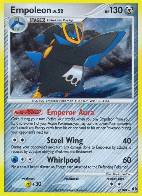 Empoleon #2/100 Reverse Holofoil Pokémon card from Stormfront