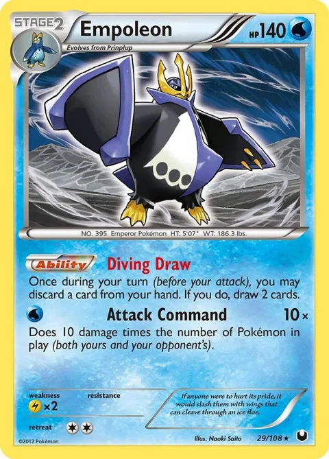 Empoleon #29/108 Reverse Holofoil Pokémon card from Dark Explorers
