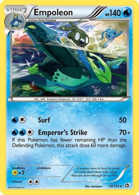 Empoleon #35/113 Pokémon card from Legendary Treasures