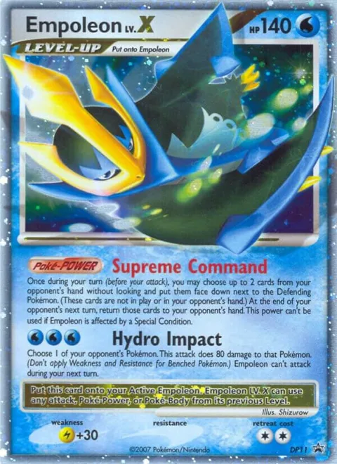 Empoleon LV.X #DP11 Holofoil Pokémon card from Diamond and Pearl Promos