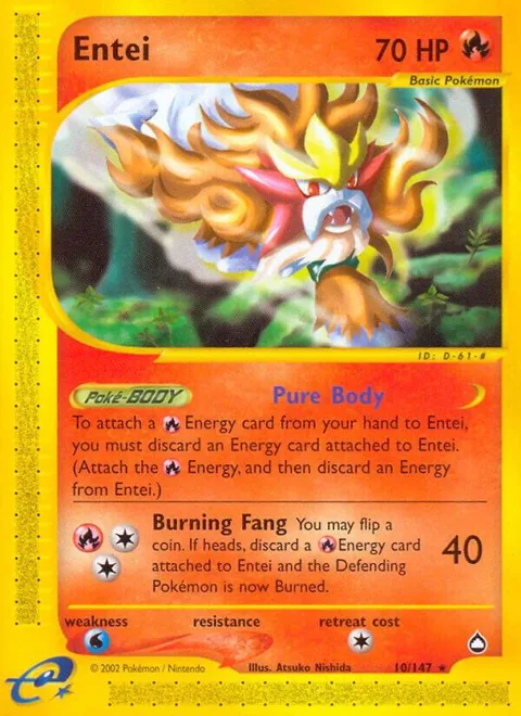 Entei #010/147 Pokémon card from Aquapolis