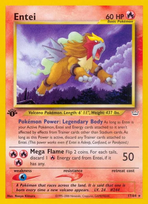 Entei 17 #17/64 Unlimited Pokémon card from Neo Revelation