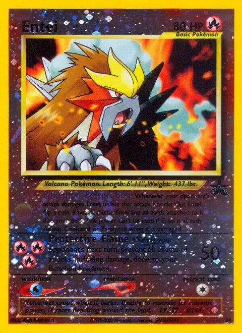 Entei #34/53 Reverse Holofoil Pokémon card from WoTC Promo