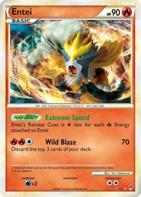 Entei Shiny #SL3 Holofoil Pokémon card from Call of Legends