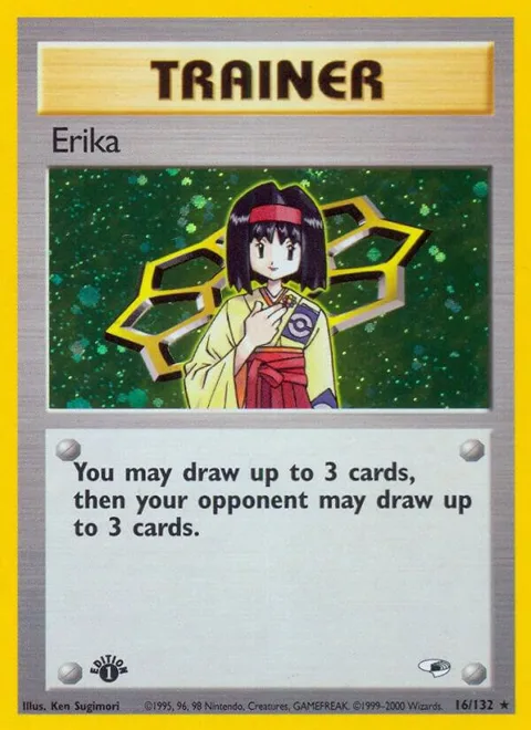 Erika 16 #016/132 1st Edition Holofoil Pokémon card from Gym Heroes