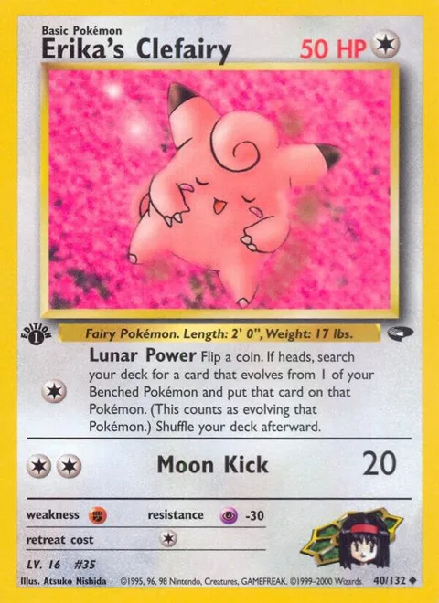 Erika's Clefairy #040/132 Unlimited Pokémon card from Gym Challenge