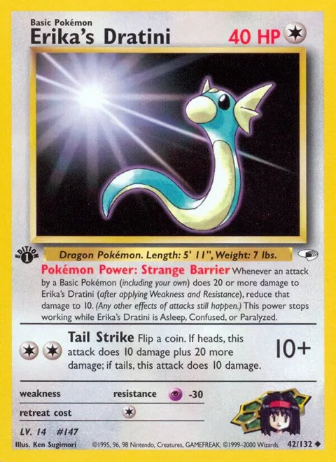 Erika's Dratini #042/132 Unlimited Pokémon card from Gym Heroes
