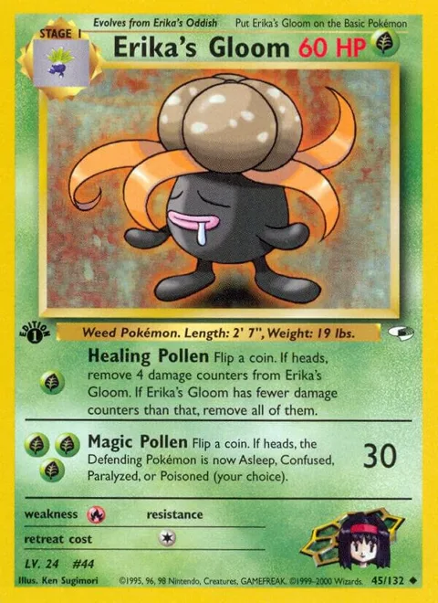 Erika's Gloom 45 #045/132 1st Edition Pokémon card from Gym Heroes