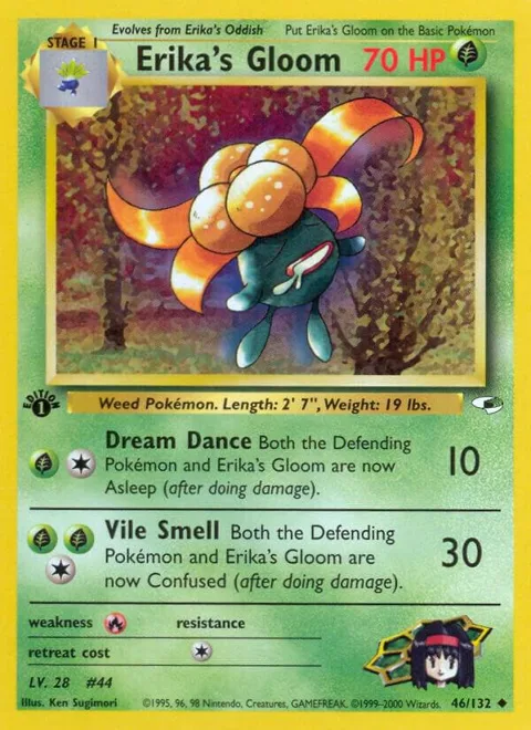 Erika's Gloom 46 #046/132 1st Edition Pokémon card from Gym Heroes