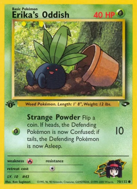 Erika's Oddish #070/132 1st Edition Pokémon card from Gym Challenge