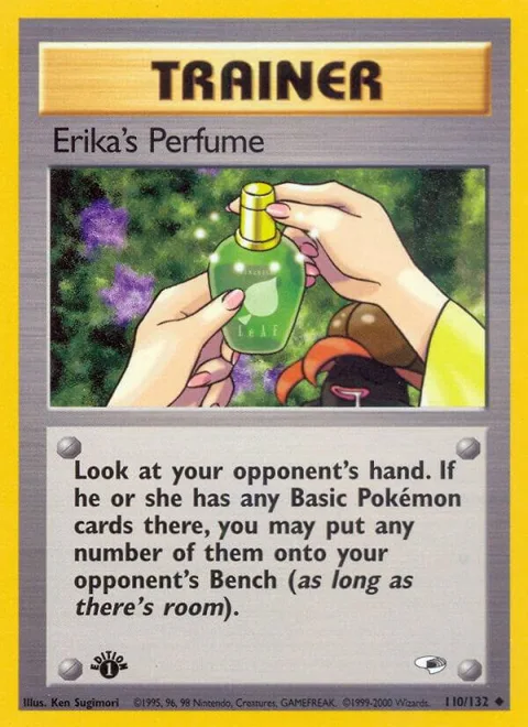 Erika's Perfume #110/132 1st Edition Pokémon card from Gym Heroes