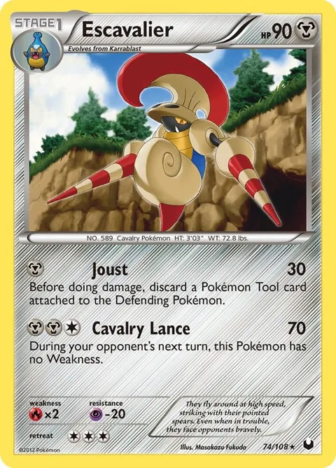 Escavalier #74/108 Pokémon card from Dark Explorers