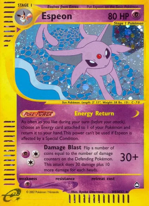 Espeon H9 #H09/H32 Holofoil Pokémon card from Aquapolis