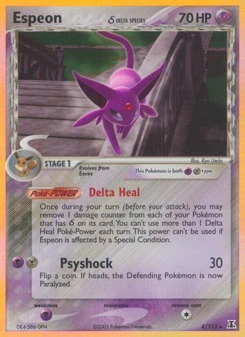 Espeon Delta Species #4/113 Reverse Holofoil Pokémon card from EX Delta Species
