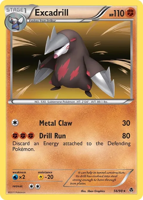 Excadrill 56 #56/98 Reverse Holofoil Pokémon card from Emerging Powers