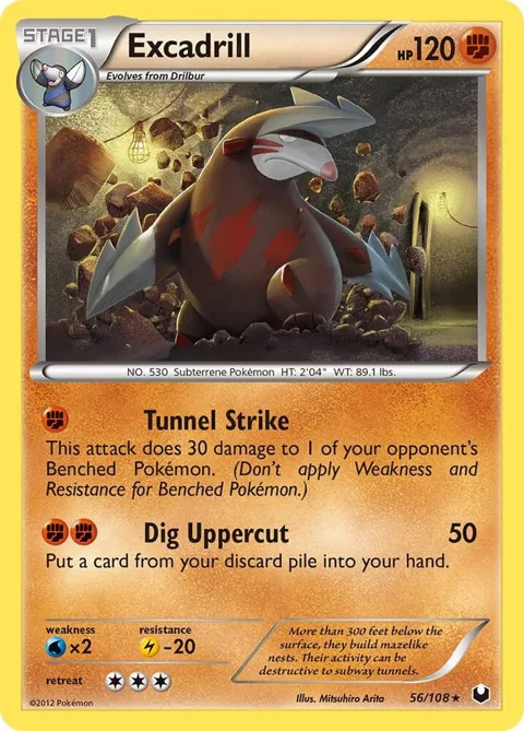 Excadrill 56 #56/108 Pokémon card from Dark Explorers